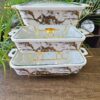 1000576523.jpg 3-Piece White & Gold Ceramic Chaffing Dish Food Warmer Set with Glass Lids